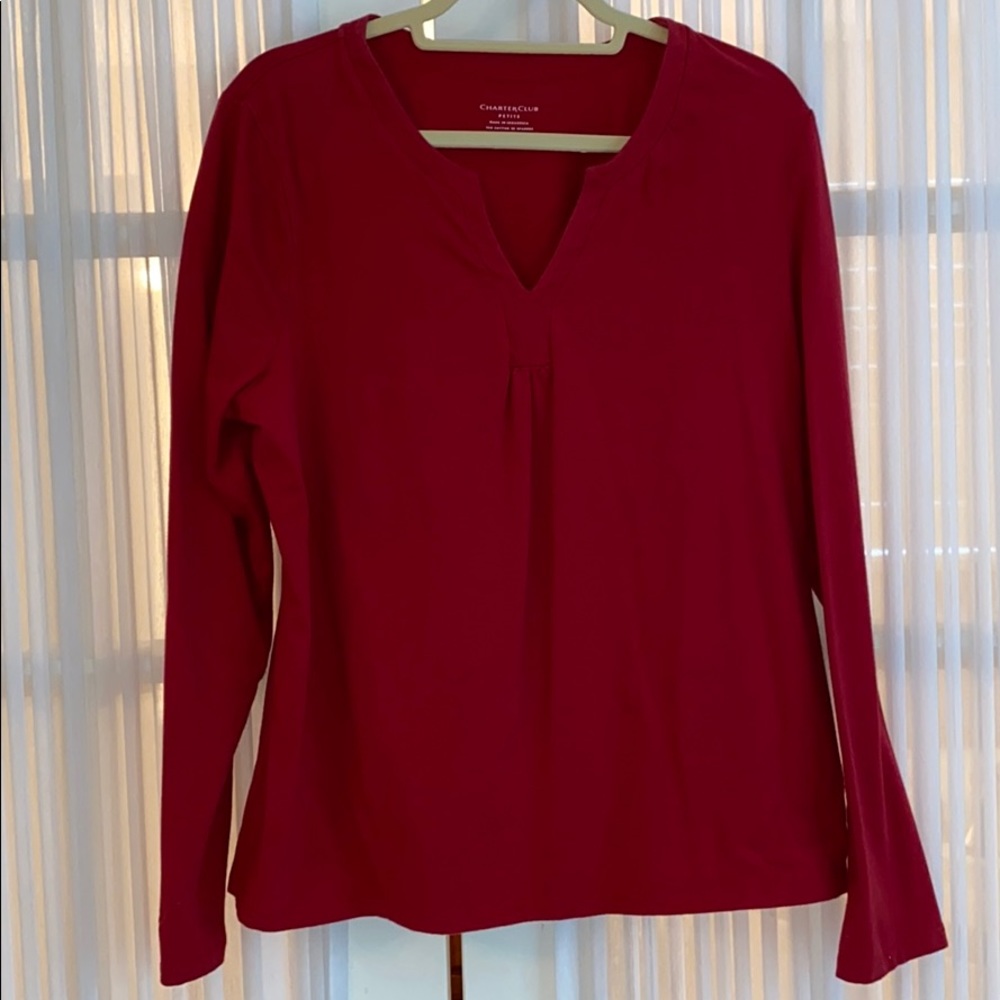 Red Charter club long sleeve top!